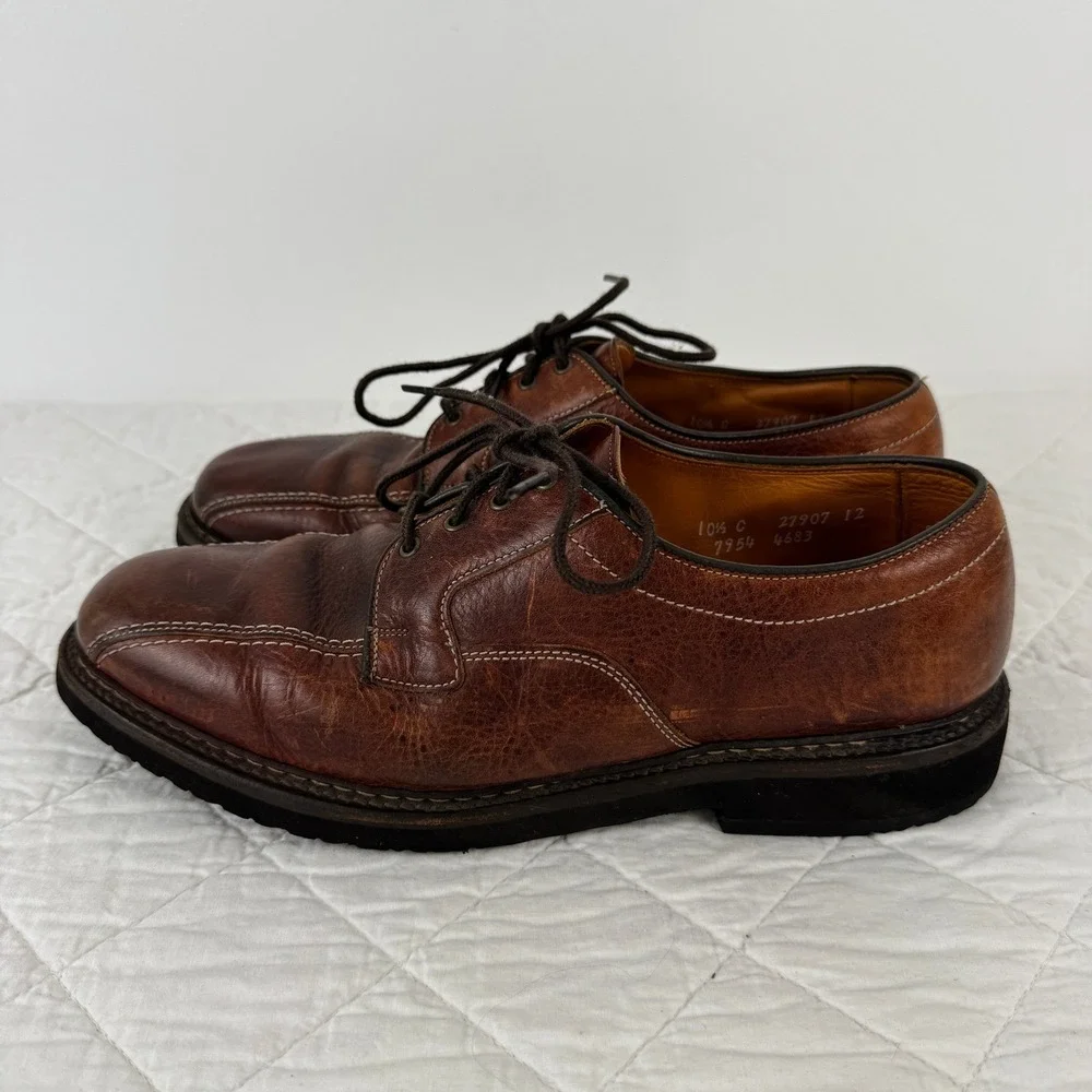 Allen Edmonds Mapleton 7954 Brown Leather Split Toe Derby Shoes Mens 10.5 C‎ USA